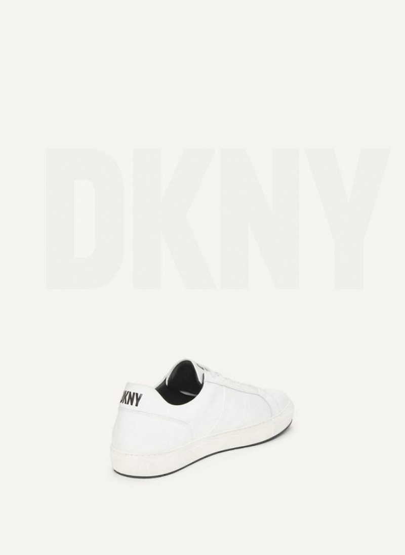 White DKNY Street Side Men's Sneakers | USA-D1891