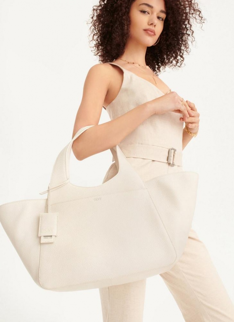 White DKNY The Large Effortless Bags Tote Bags | USA-D1222