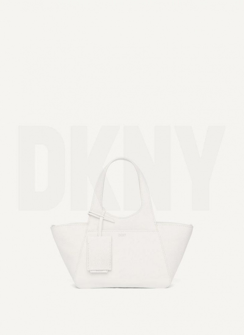 White DKNY The Mini Effortless Tote Bags Crossbody Bags | USA-D0433