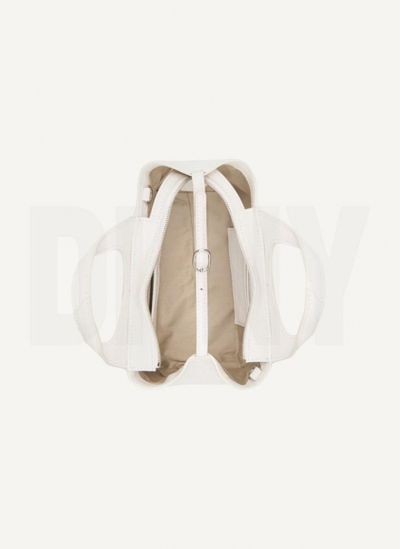White DKNY The Mini Effortless Tote Bags Crossbody Bags | USA-D0433
