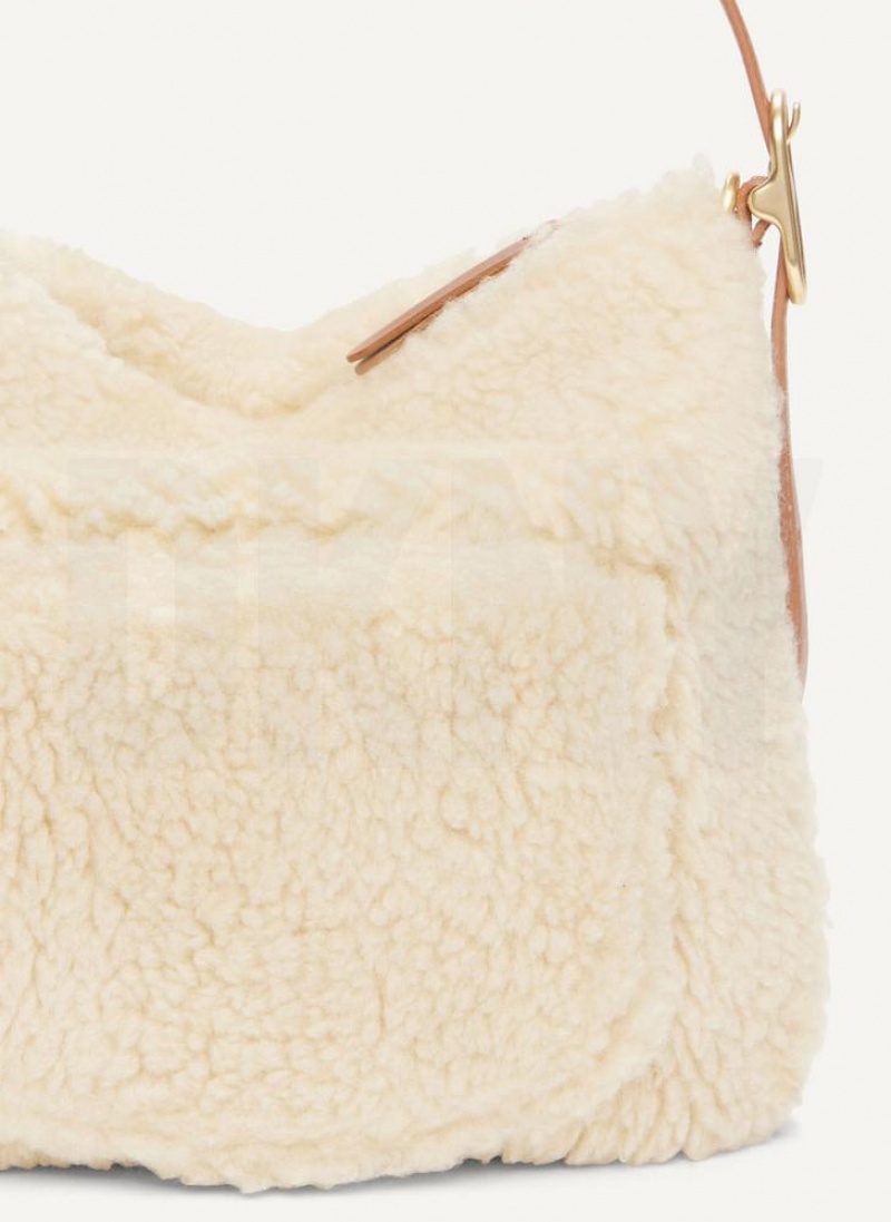 White DKNY The Optimist Small Sherpa Bags Tote Bags | USA-D1615