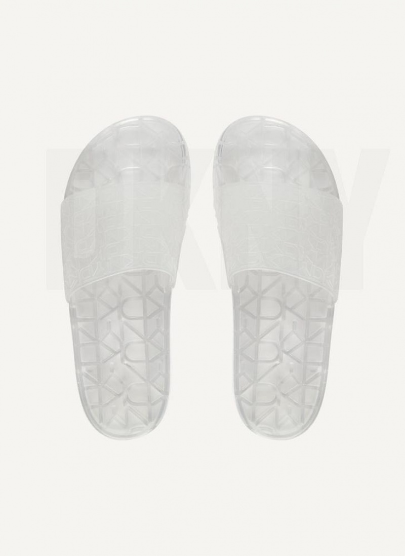 White DKNY Tinzli Jelly Shoes Slides | USA-D0207
