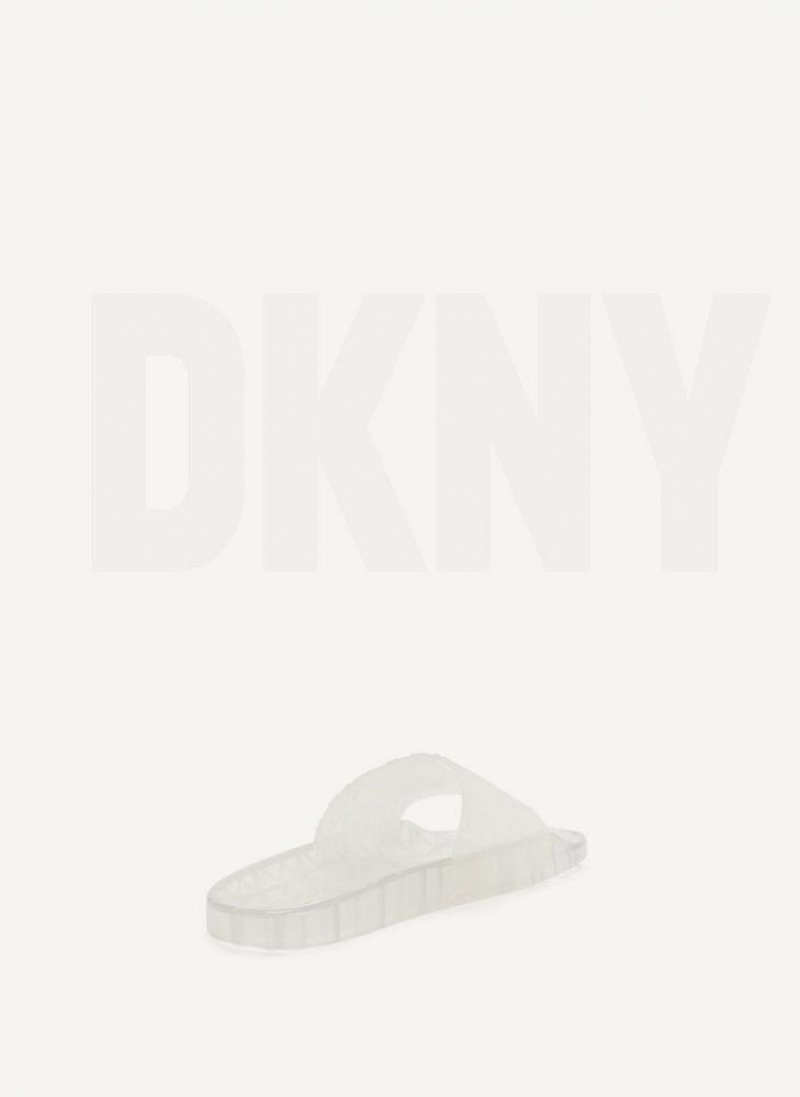 White DKNY Tinzli Jelly Shoes Slides | USA-D0207