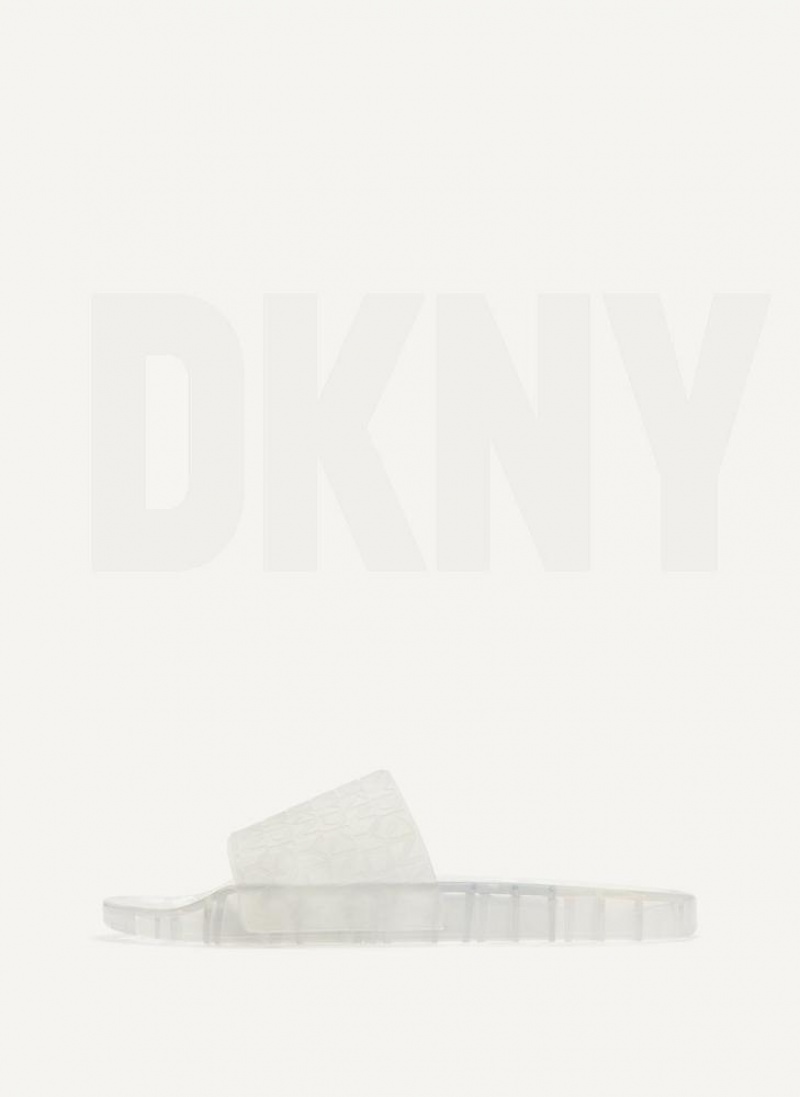 White DKNY Tinzli Jelly Shoes Slides | USA-D0207
