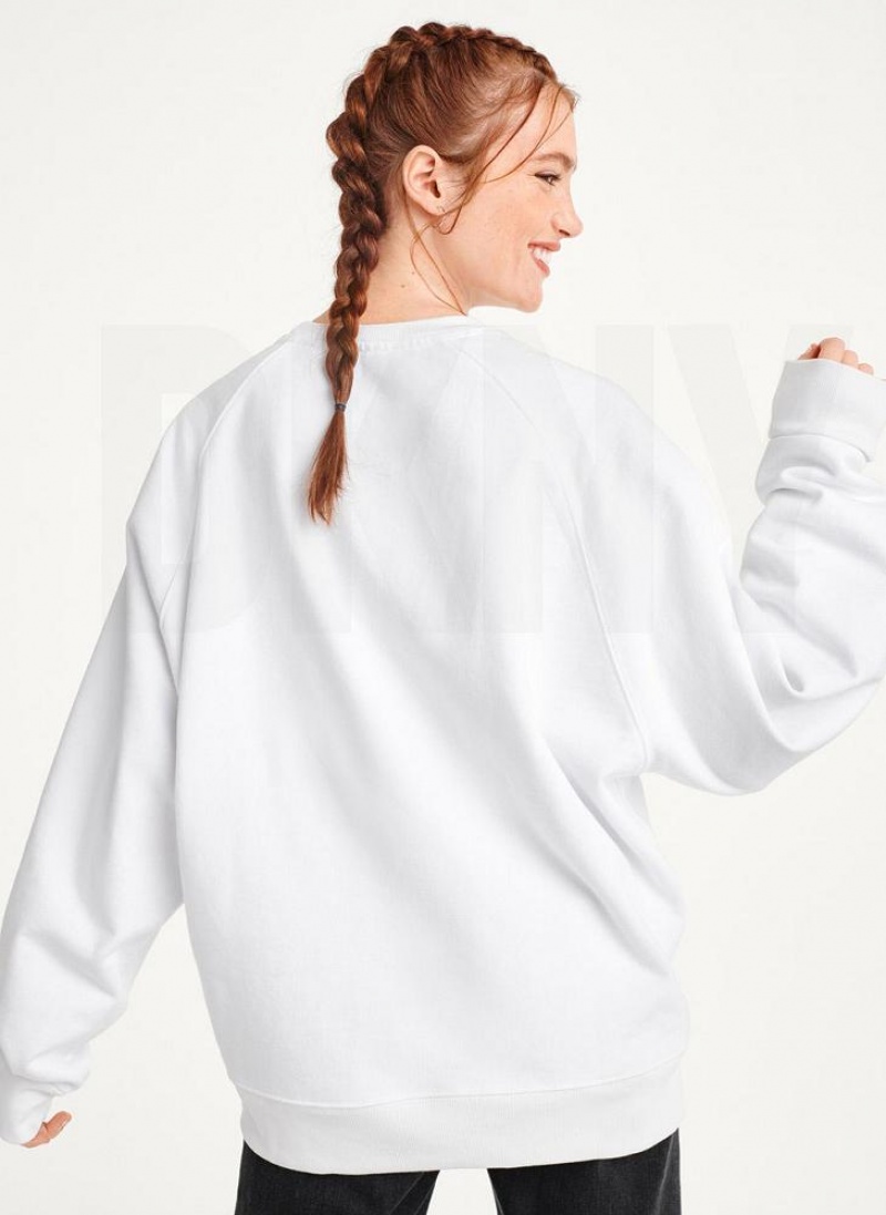 White DKNY Today I Feel Women's Sweatshirts | USA-D0361
