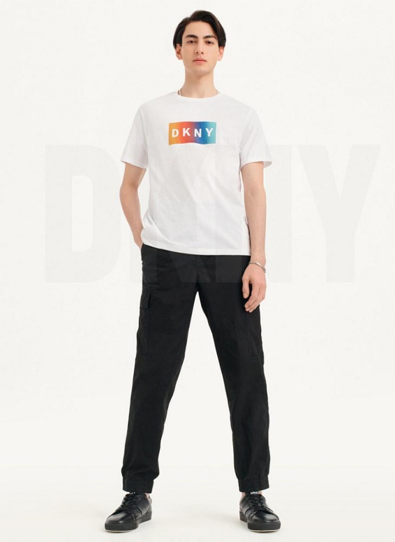 White DKNY Tropical Ombre Men's T Shirts | USA-D0575