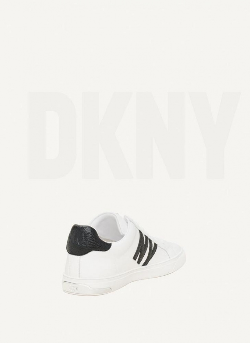 White / Black DKNY Abeni Lace Up Shoes Sneakers | USA-D0274