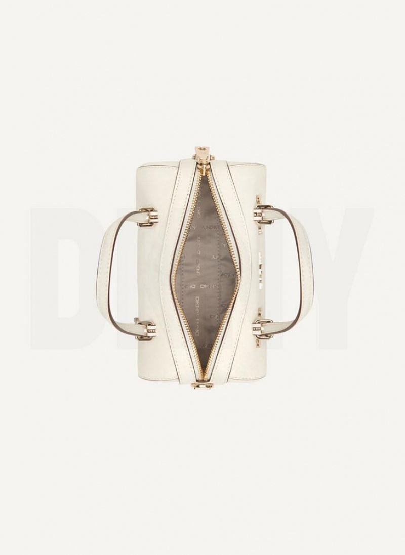 White / Gold DKNY Bo Mini Duffle Bags Crossbody Bags | USA-D1589