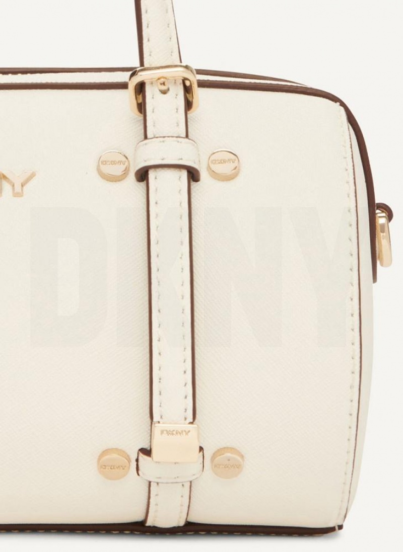 White / Gold DKNY Bo Mini Duffle Bags Crossbody Bags | USA-D1589