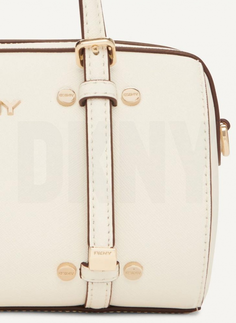 White / Gold DKNY Bo Mini Duffle Bags Crossbody Bags | USA-D1589