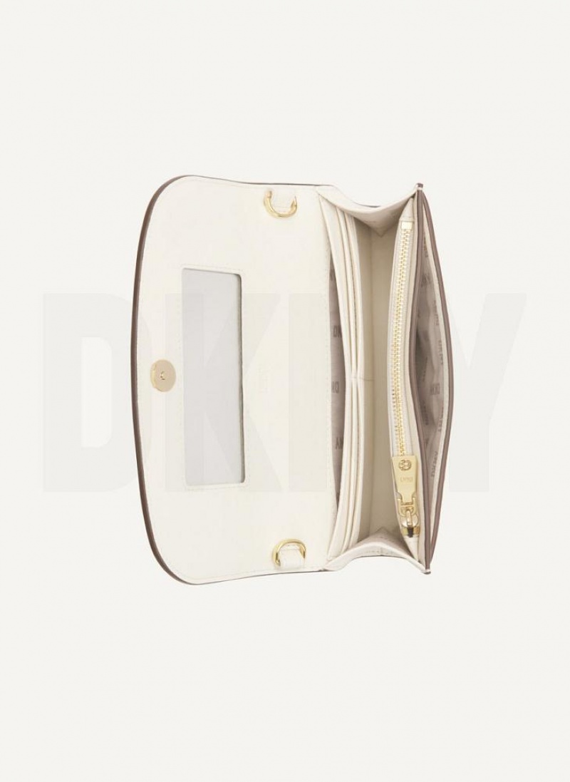 White / Gold DKNY Sidney On A Chain Bags Wallets | USA-D0655