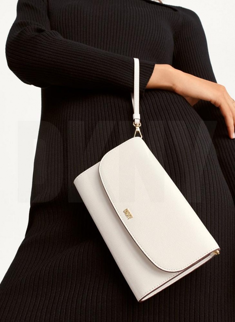 White / Gold DKNY Sidney On A Chain Bags Wallets | USA-D0655