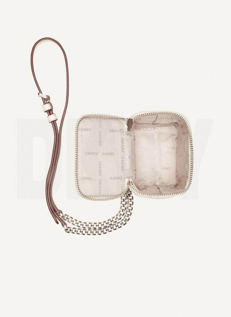 White / Silver DKNY Seva Mini Box Bags Crossbody Bags | USA-D1421