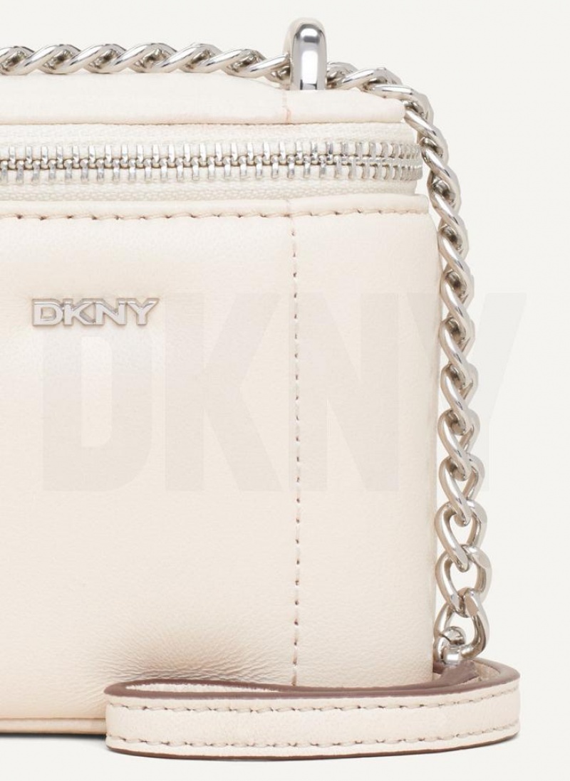 White / Silver DKNY Seva Mini Box Bags Crossbody Bags | USA-D1421