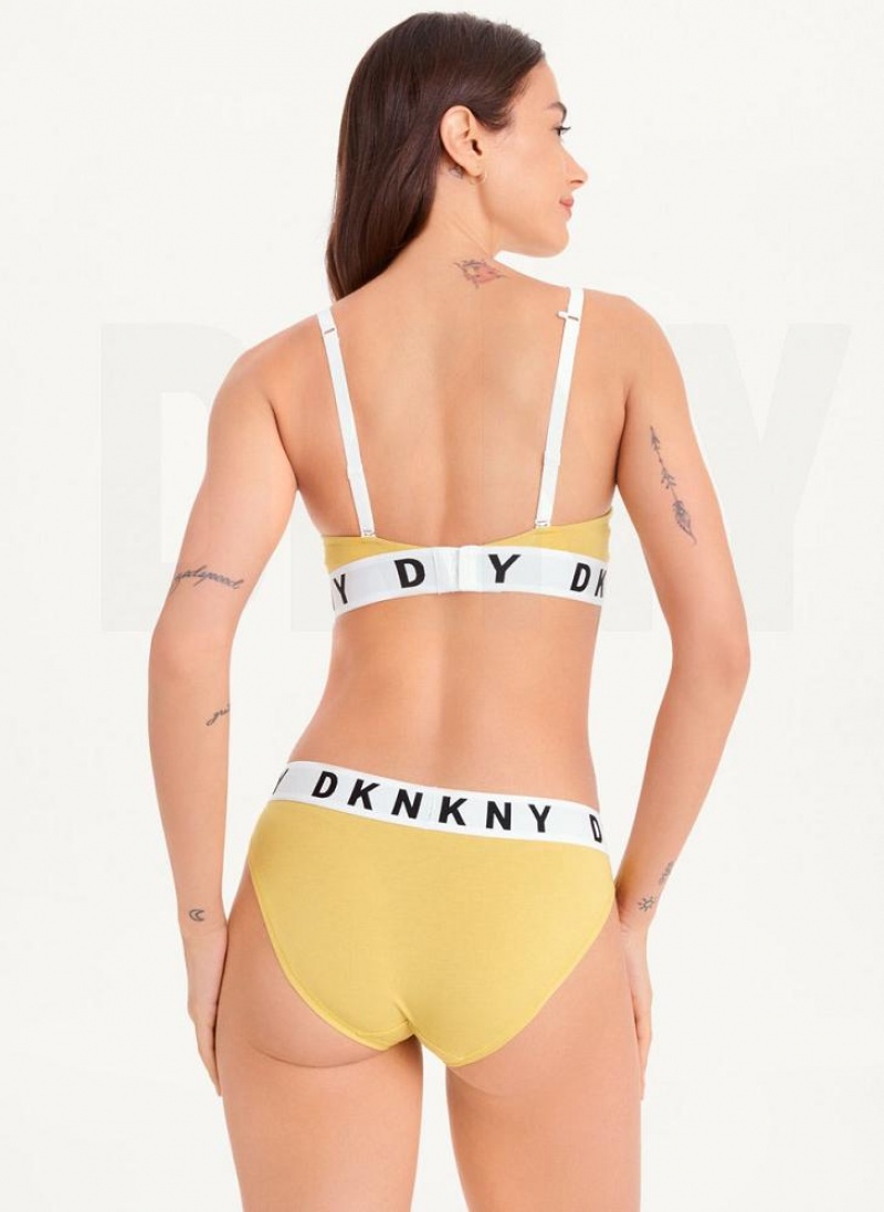 Yellow DKNY Cozy Boyfriend Bikini Women's Panties | USA-D0306