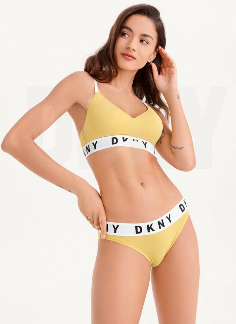 Yellow DKNY Cozy Boyfriend Bikini Women's Panties | USA-D0306