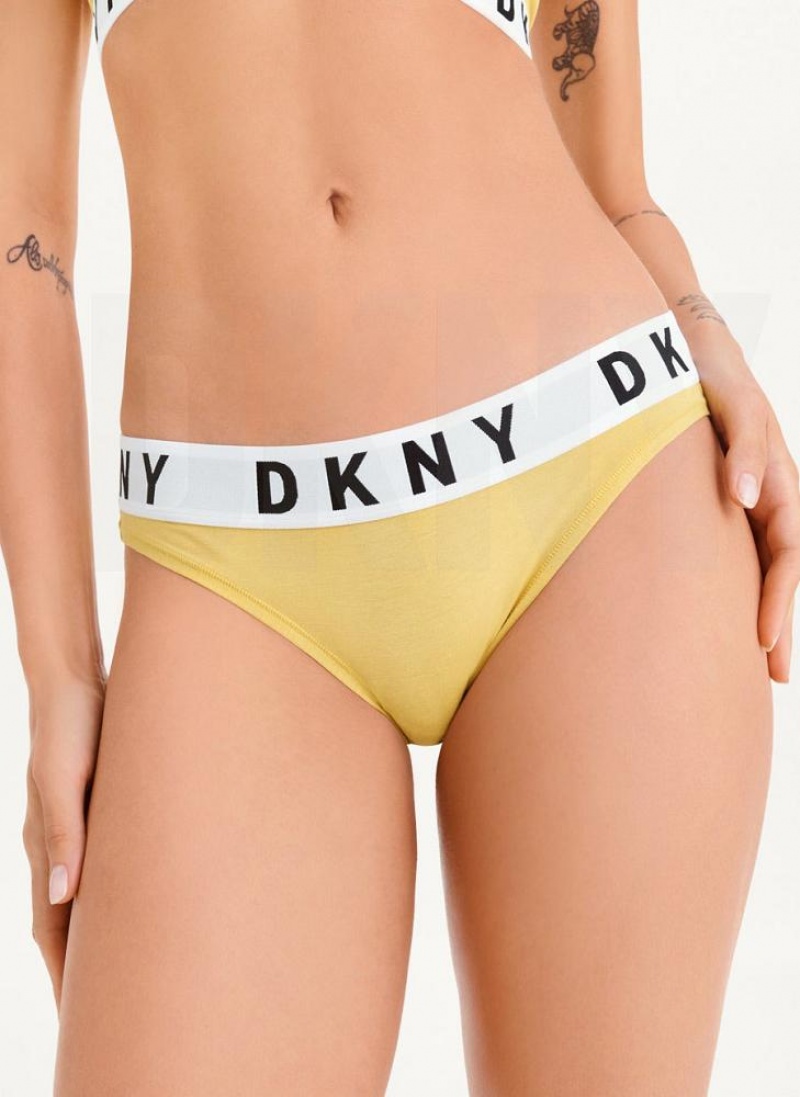 Yellow DKNY Cozy Boyfriend Bikini Women\'s Panties | USA-D0306