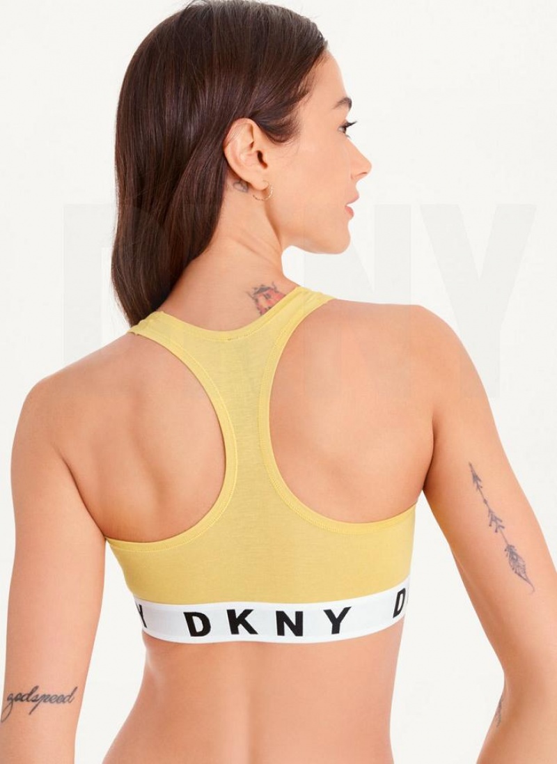 Yellow DKNY Cozy Boyfriend Racerback Women's Bras | USA-D1287