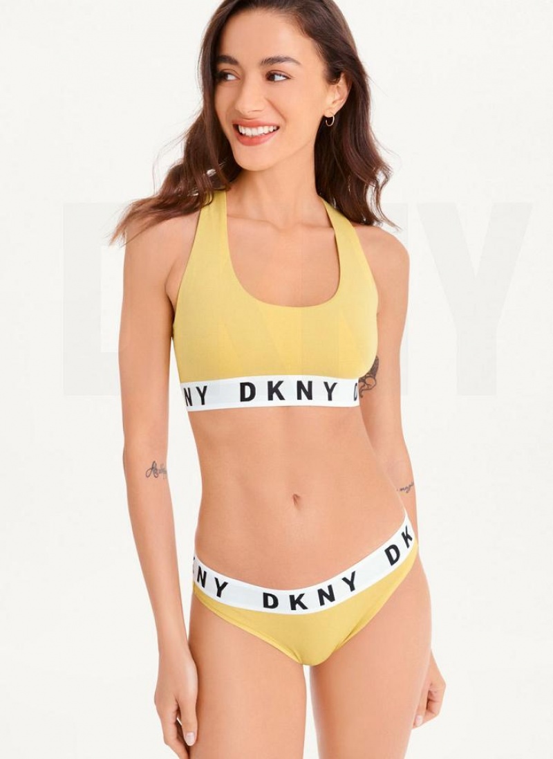 Yellow DKNY Cozy Boyfriend Racerback Women's Bras | USA-D1287