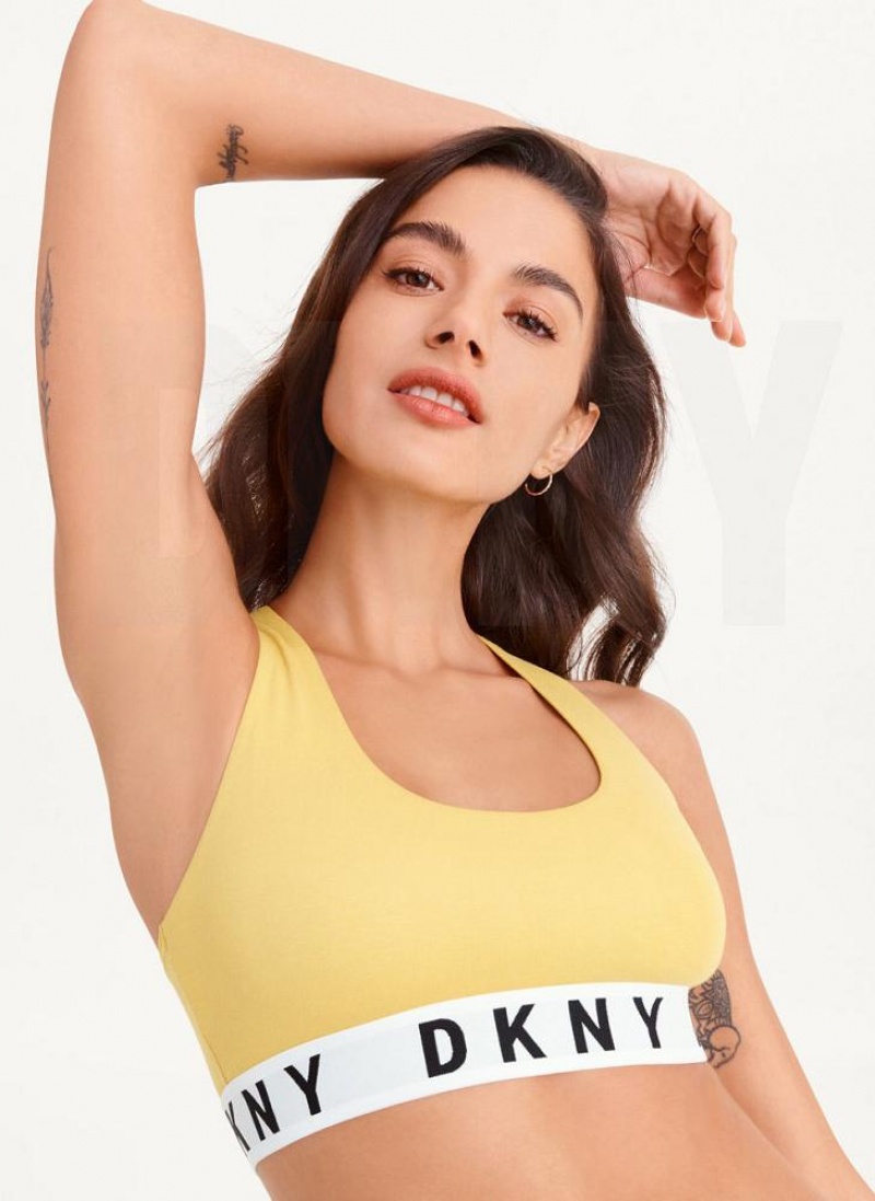Yellow DKNY Cozy Boyfriend Racerback Women\'s Bras | USA-D1287