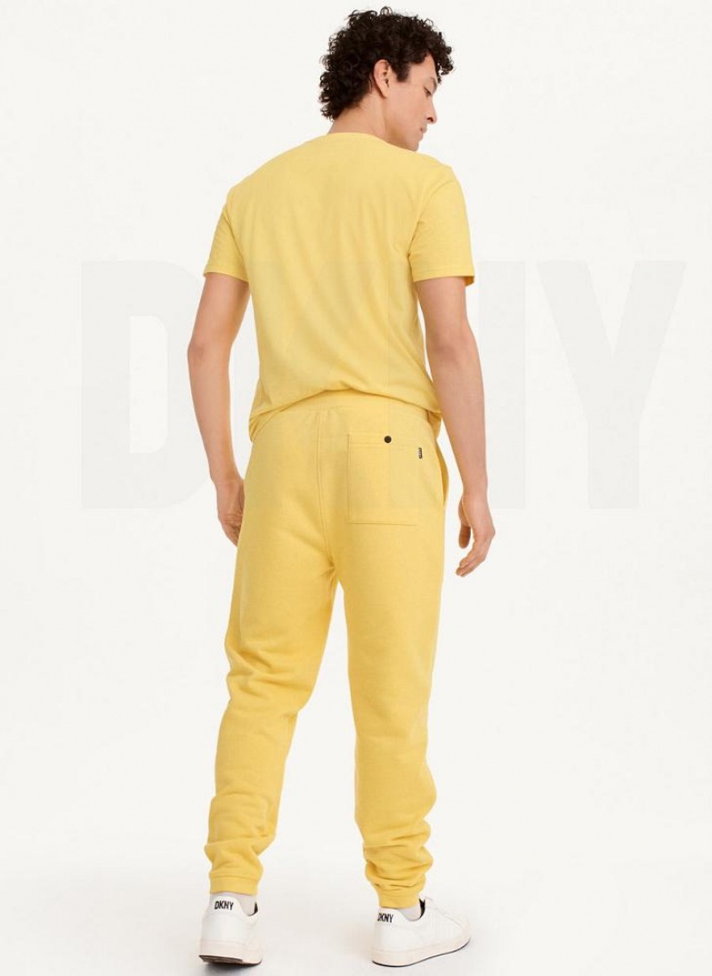 Yellow DKNY French Terry Men's Pants | USA-D1041