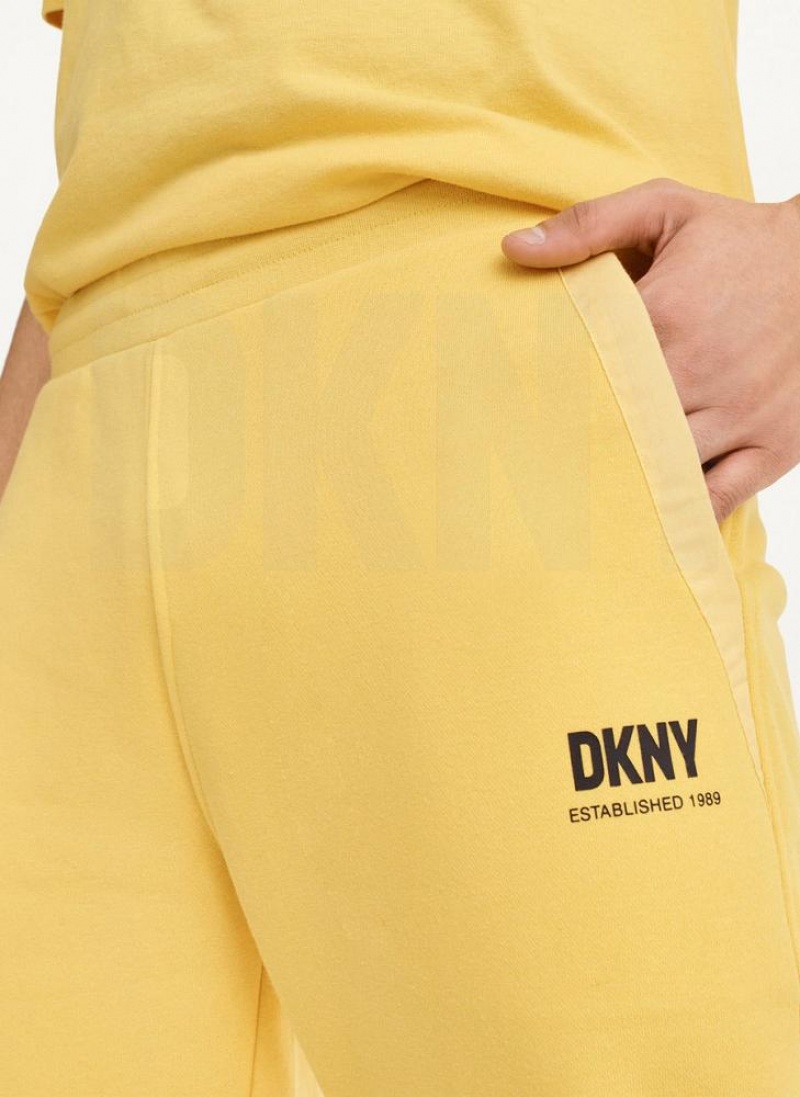 Yellow DKNY French Terry Men's Pants | USA-D1041