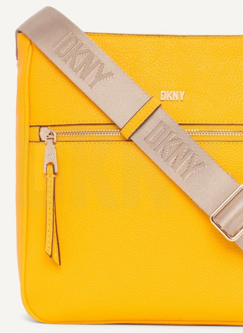 Yellow DKNY Maxine Messenger Bags Crossbody Bags | USA-D0880