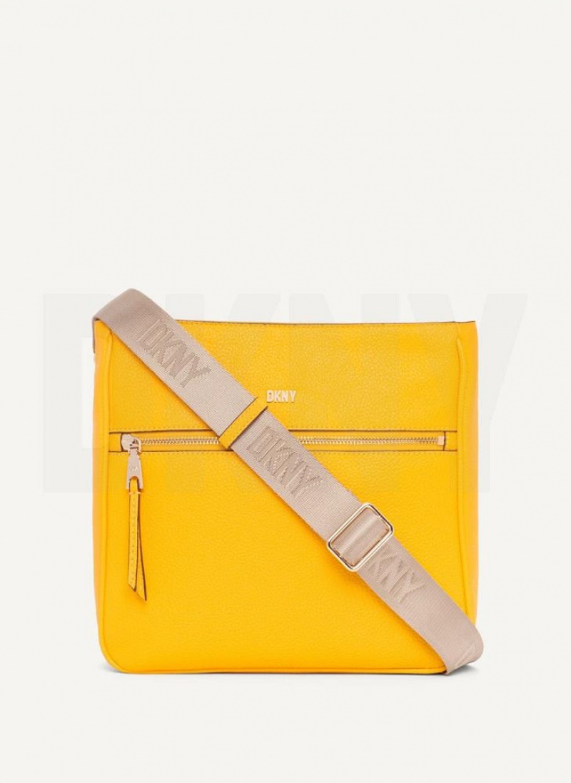 Yellow DKNY Maxine Messenger Bags Crossbody Bags | USA-D0880