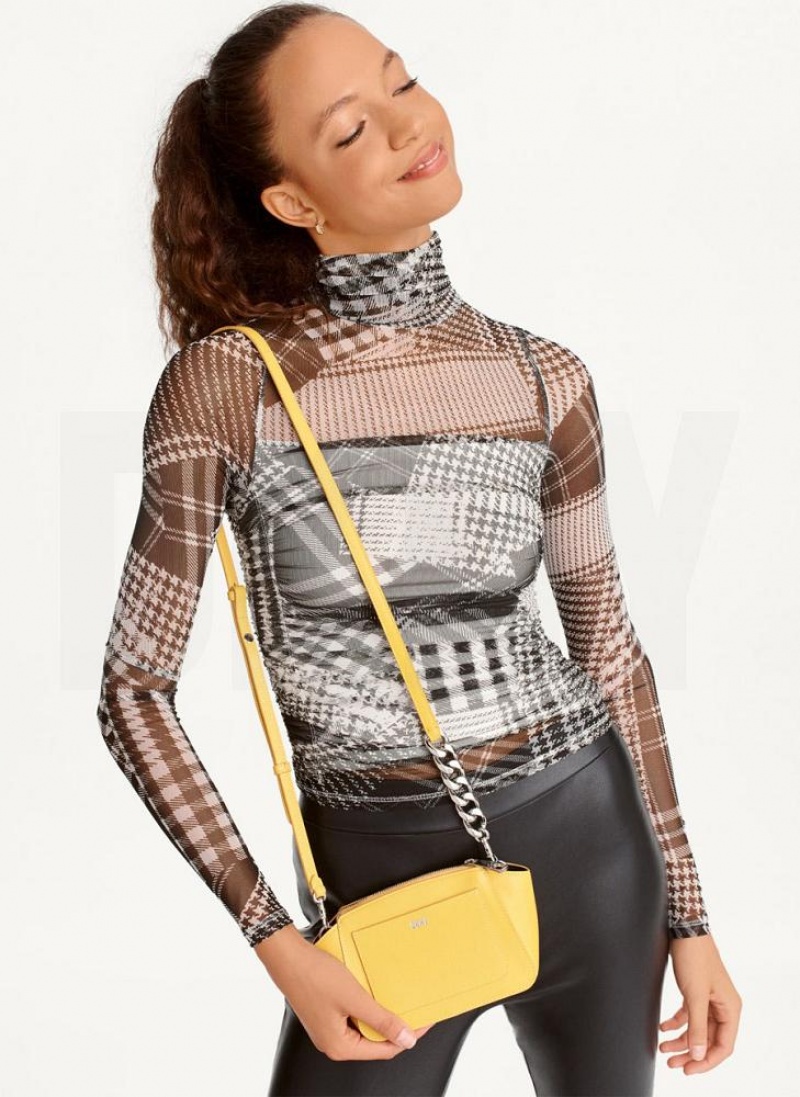 Yellow DKNY Mini Dome Bags Crossbody Bags | USA-D1048