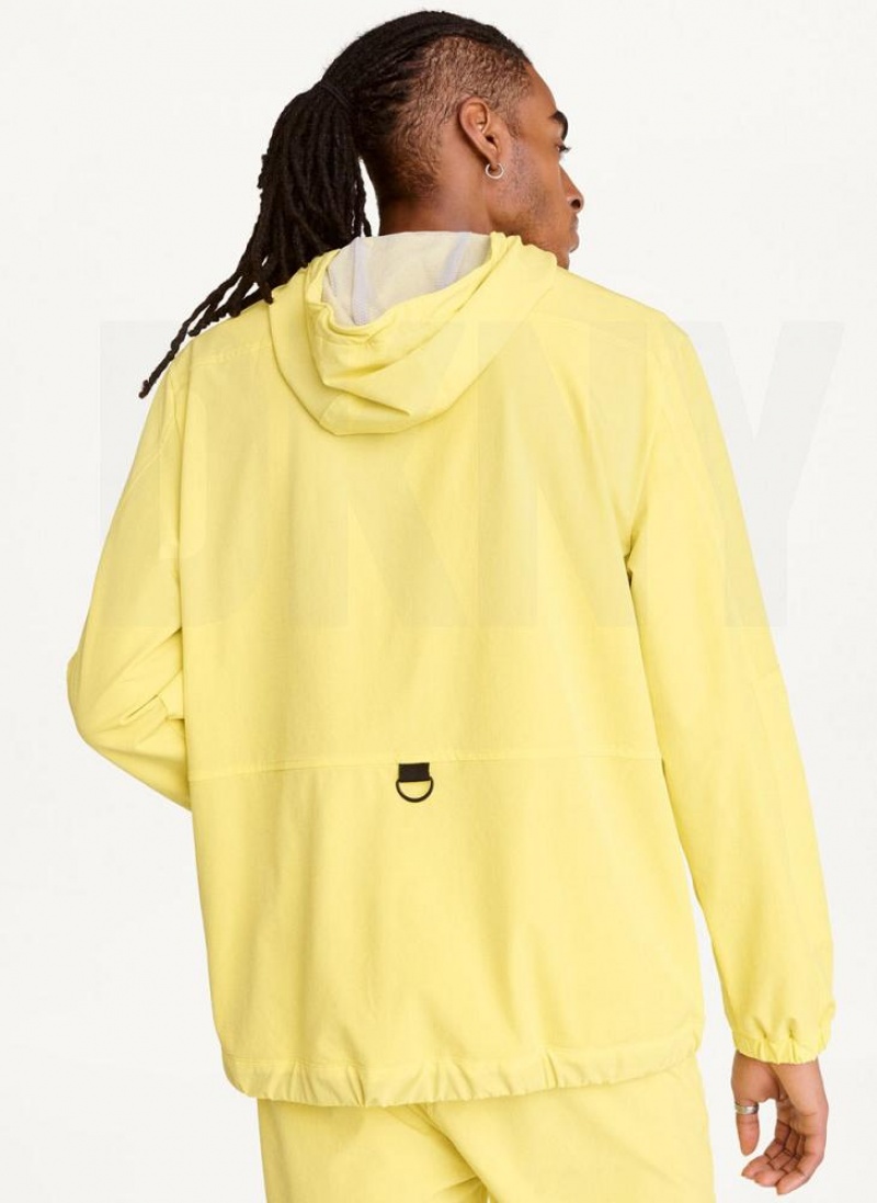 Yellow DKNY Nylon Windbreaker Men's Jackets | USA-D0471