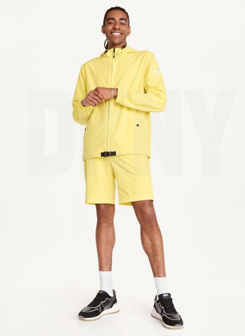 Yellow DKNY Nylon Windbreaker Men's Jackets | USA-D0471
