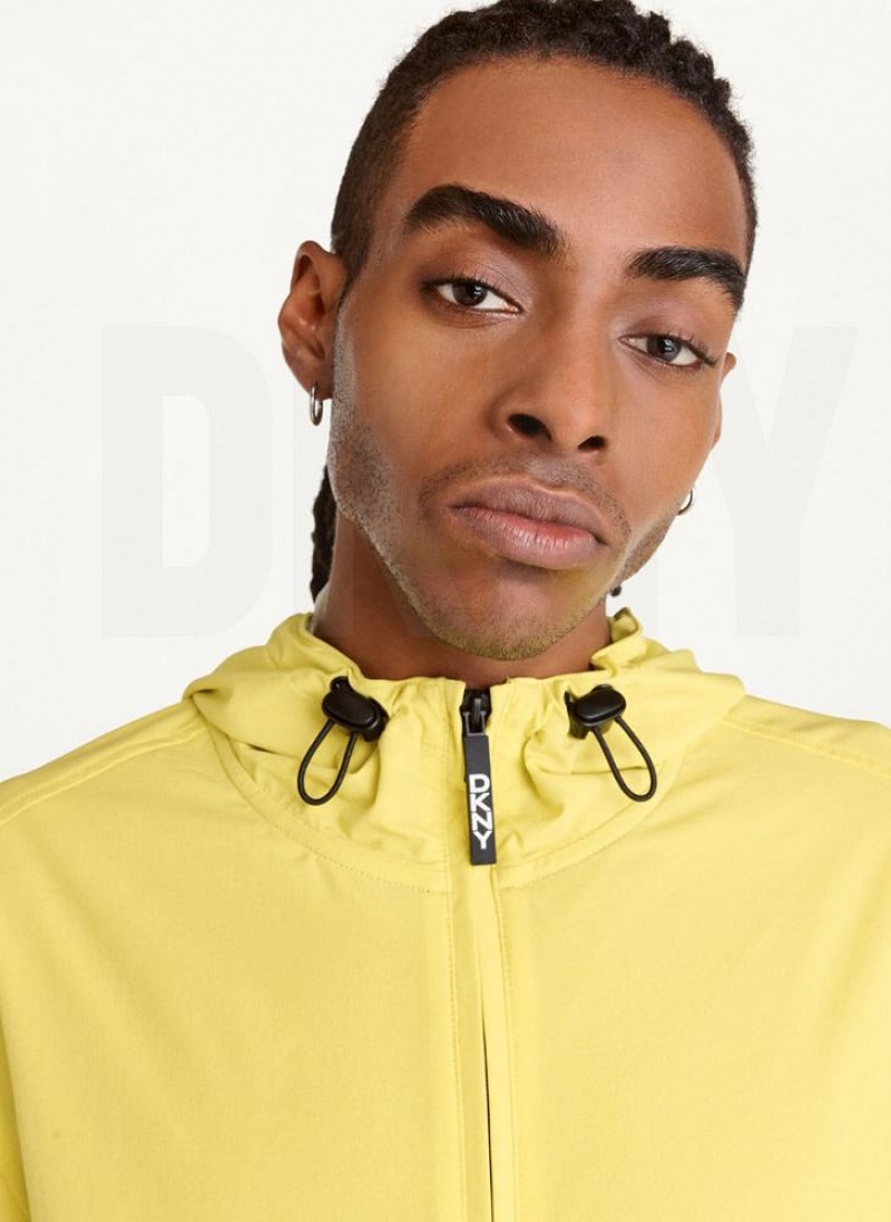 Yellow DKNY Nylon Windbreaker Men's Jackets | USA-D0471