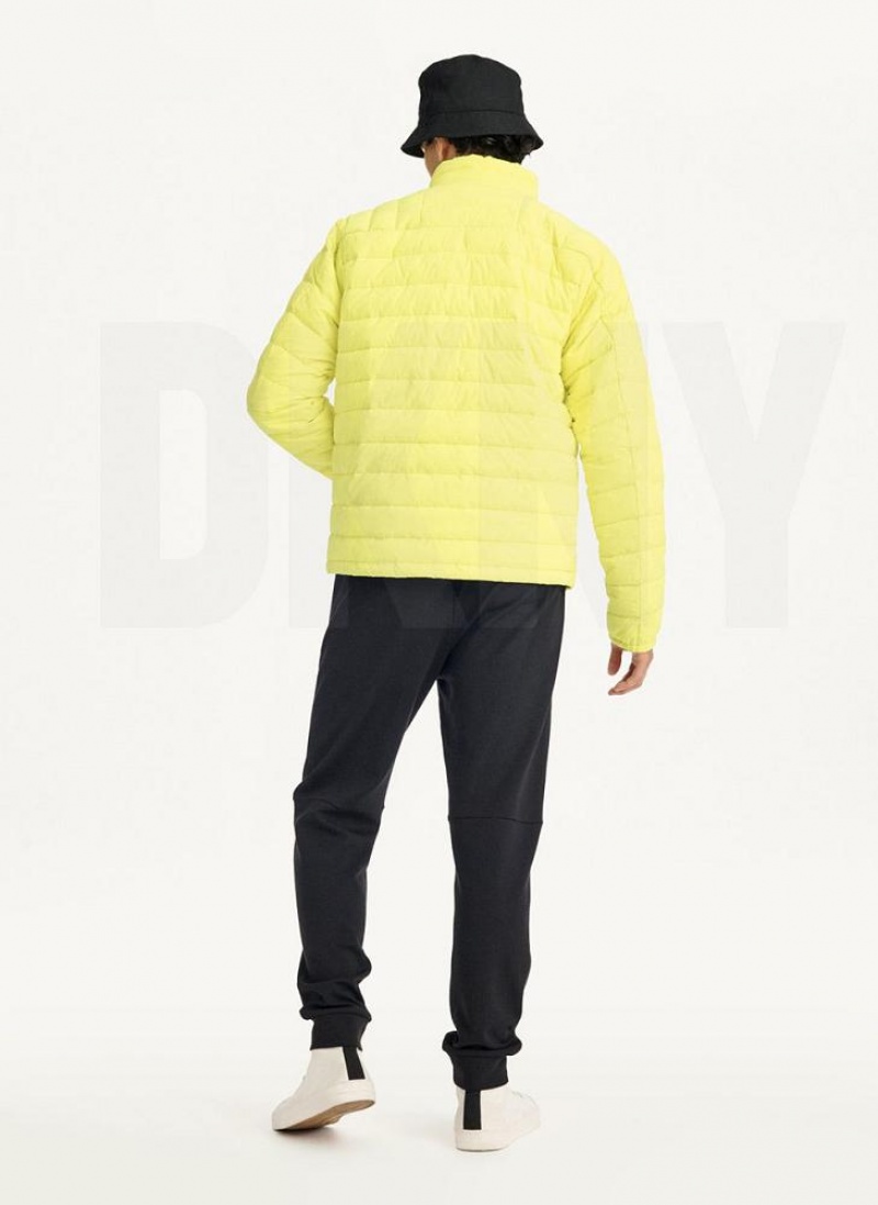 Yellow DKNY Packable Men's Puffer Jacket | USA-D1631