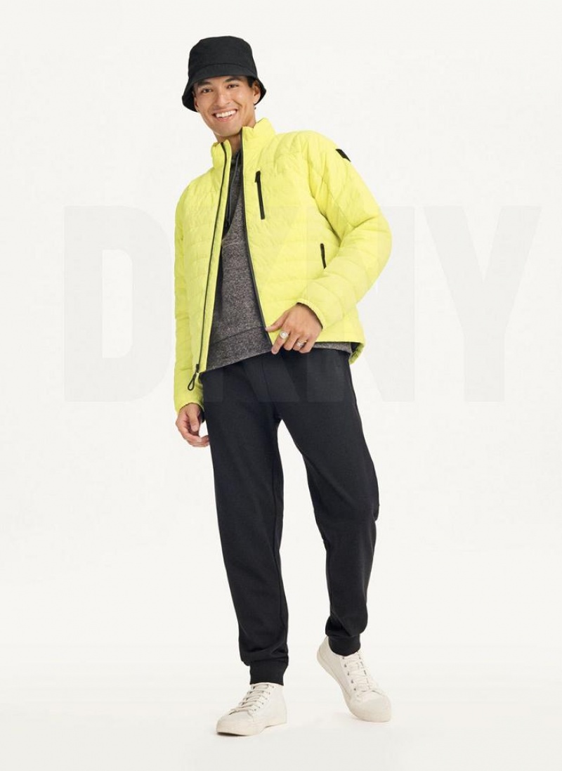 Yellow DKNY Packable Men's Puffer Jacket | USA-D1631