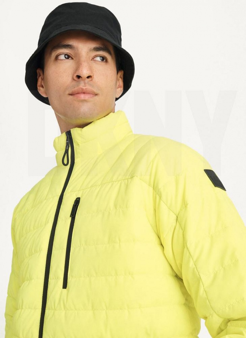 Yellow DKNY Packable Men's Puffer Jacket | USA-D1631