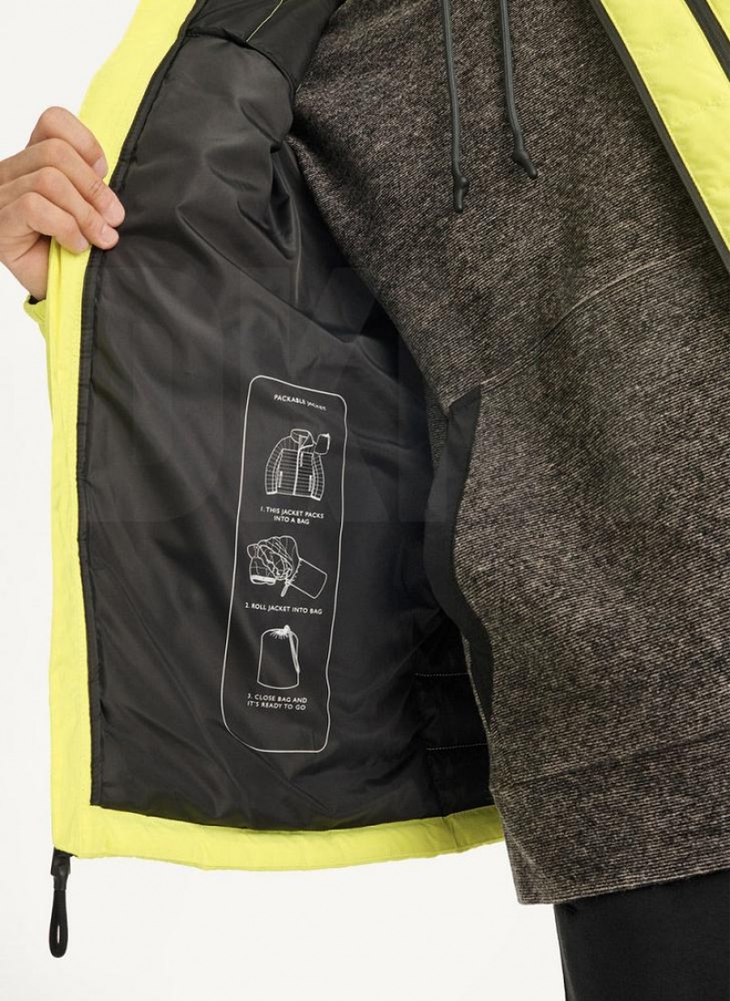 Yellow DKNY Packable Men's Puffer Jacket | USA-D1631