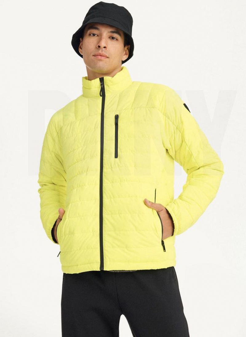 Yellow DKNY Packable Men\'s Puffer Jacket | USA-D1631