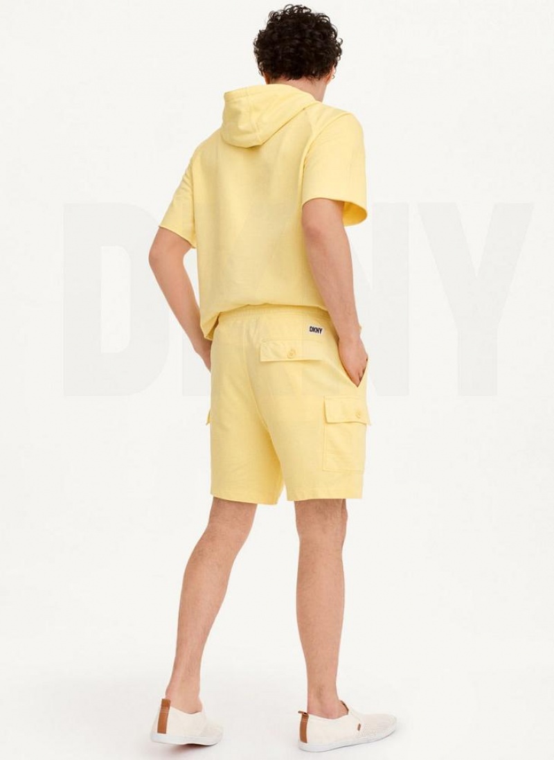 Yellow DKNY Pigment Garment Dye Men's Shorts | USA-D0226